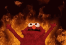 template meme fire elmo elmo feu flammes gif animation enfer chaos colere diable brule apocalypse rage
