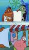 template meme patrick scared patrick etoile bobleponge police poisson peur effraye panique feuille blanc dessin anime flics spongebob