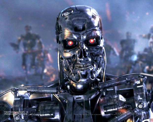 Sticker template meme terminator t 800 robot skynet squelette machine yeux rouges metal cyborg film apocalypse arnold reaction par risibot