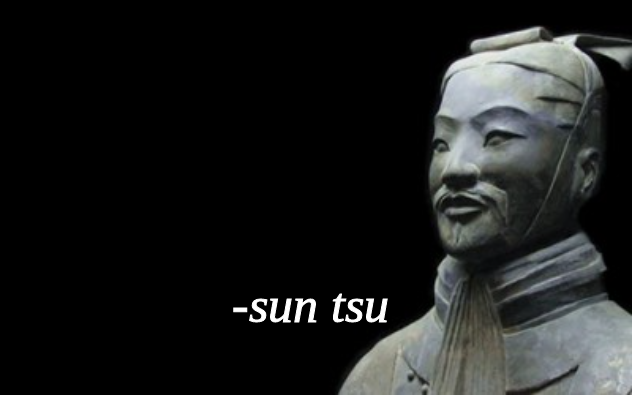 Sticker template meme sun tzu sun tsu fausse citation citation quote art de la guerre guerre statue sage strategie chinois philosophe reaction par risibot