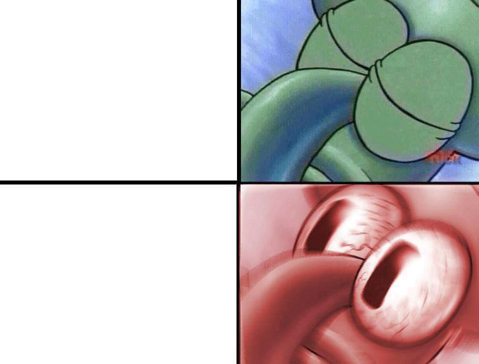 Sticker template meme sleeping squidward squidward carlos bobleponge dort reveil cauchemar yeux dessin anime sieste avant apres spongebob reaction par risibot