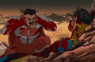 template meme think mark think omni man invincible mark pense reflechis ecran dessin anime sang chagrin choque scene reflechir