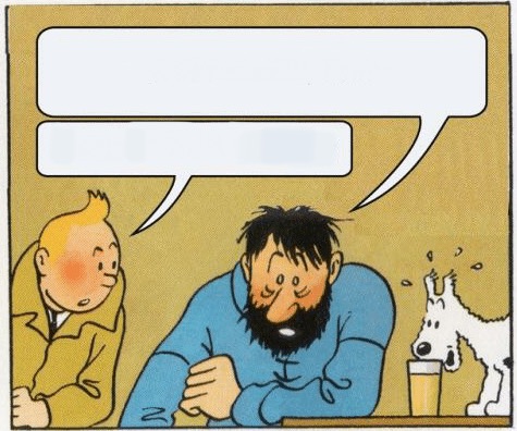 Sticker template meme tintin capitaine haddock haddock whats a week captain wednesday mercredi bd semaine milou bar boire bulle dialogue par risibot
