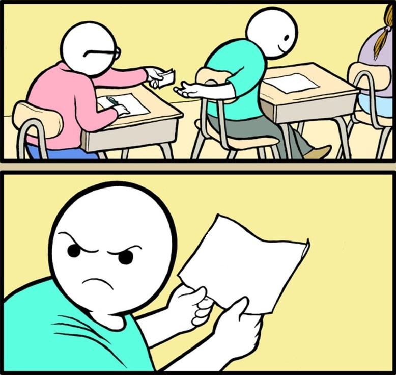 Sticker template meme note passing exam examen triche copie classe ecole feuille passe mot colere prof eleve papier par risibot