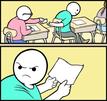 template meme note passing exam examen triche copie classe ecole feuille passe mot colere prof eleve papier