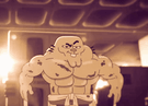 template meme chad richard gumball richard watterson muscu gigachad dessin anime gif animation muscle gros bras sepia fort baraque musclee