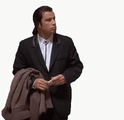 Sticker template meme travolta pulp fiction vincent vega confus perdu cherche quelqu un gif animation john travolta hein ou est il invisible fond blanc par risibot