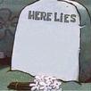 template meme here lies spongebob tombstone tombe bobleponge pierre tombale mort rip enterrement fleurs deuil dessin anime ci git adieu