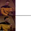template meme geordi drake star trek geordi la forge visor refus accepte non oui drake hotline bling acteur lunettes parodie prefere startrek