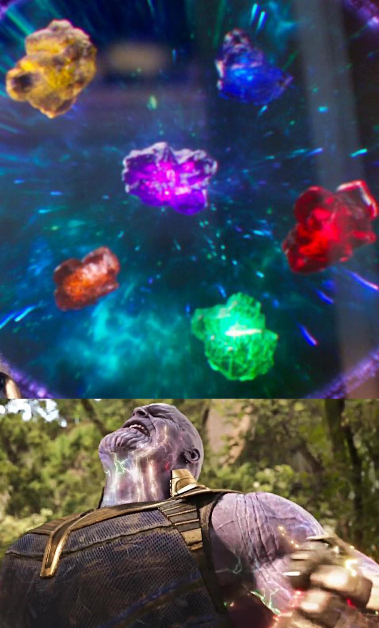 Sticker template meme thanos infinity stones gants de l infini marvel gemmes pierres d infinite avengers vilain gantelet pouvoir cinq pierres collection avengers endgame par risibot