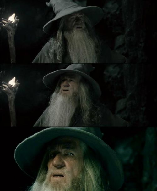 Sticker template meme confused gandalf gandalf seigneur des anneaux lotr confus incomprehension perdu hein sorcier mage ian mckellen trois cases desarroi par risibot