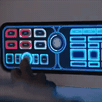 template meme 500 cigarettes cigarettes boutons clavier ecran tactile tableau de bord futuriste bleu neon gif animation appuyer commande