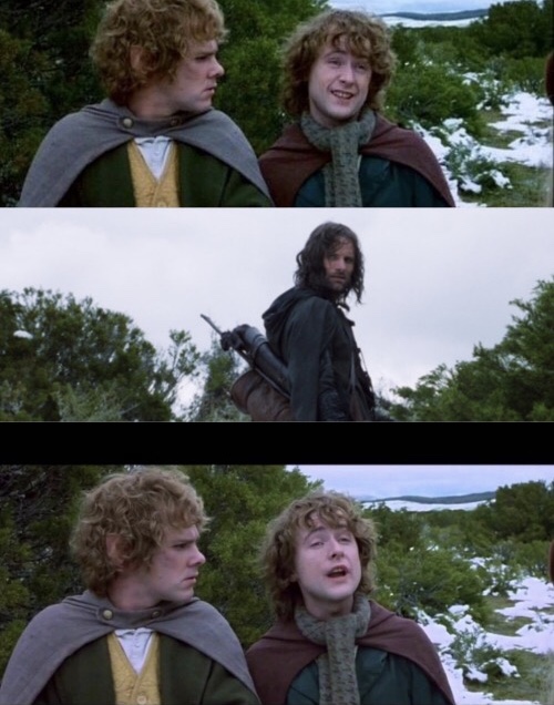 Sticker template meme pippin second breakfast seigneur des anneaux lotr hobbit merry aragorn petit dejeuner deuxieme petit dej manger faim question par risibot