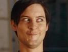 template meme spiderman peter parker tobey maguire sourire gene malaise trouble moqueur louche regard de cote embarras gene hesitation film