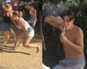 template meme guy smoking fumeur bagarre fight deux filles combat indifferent fume calme spectateur cigarette bastons lache moi