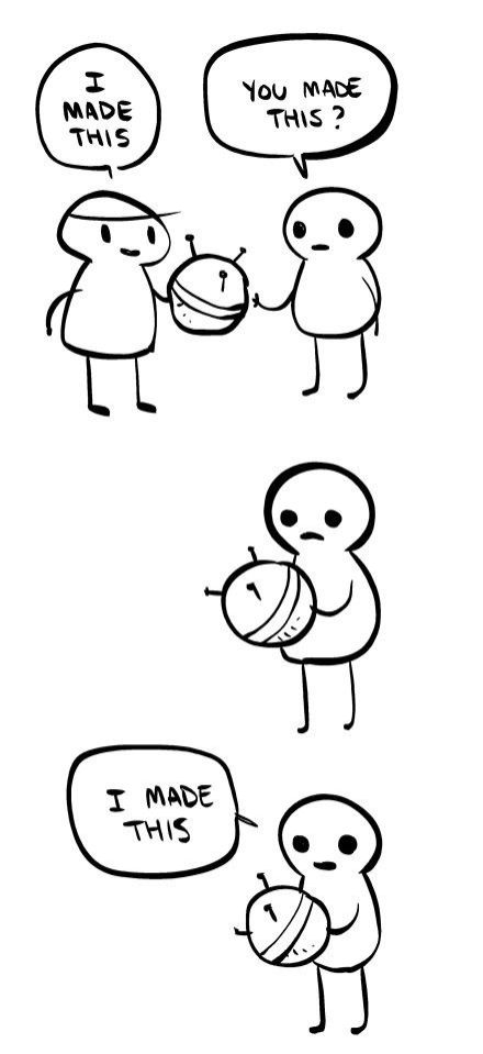 Sticker template meme you made this i made this tu as fait ca moi je l ai fait vol plagiat copie vole fierte bonhomme dessin pelote par risibot