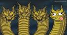 template meme four headed dragon dragon quatre tetes dragon bizarre stupide dragon leger debile derp la tete droite roi ghidorah cretin reaction drole humour