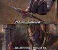 template meme thanos perfectly balanced equilibre parfait equilibre infinity war marvel poignard thanos snap balance mauvais allie reaction drole humour