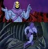 template meme he man skeleton skeletor conseils skeletor advice masters universe dessin anime fuite sagesse mechant fuit reaction drole