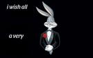 template meme wish all bugs bunny lapin smoking souhaite a tous vux noir noel bonne annee fete blank reaction drole
