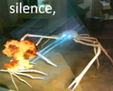 template meme silence crab crabe explosion laser silence tais toi tais toi donc silence ou bien menace nucleaire ferme la reaction drole