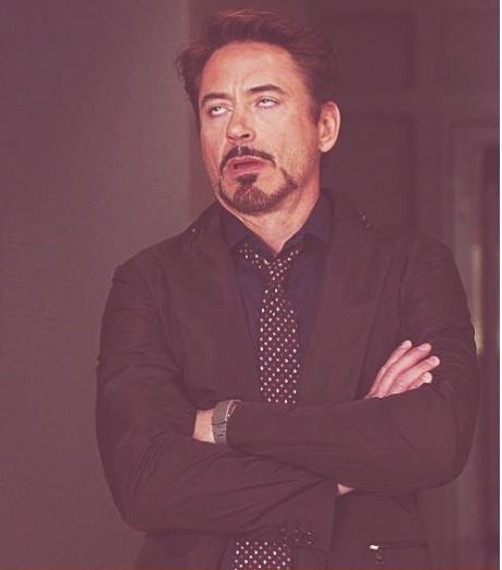Sticker template meme face you make robert downey jr rdj iron man tony stark yeux au ciel exaspere blase soupire agace lassitude reaction drole par risibot