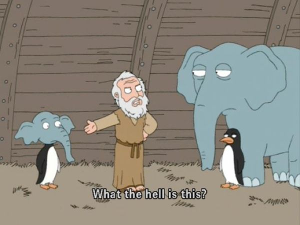 Sticker template meme what the hell is this noe arche animaux elephant pingouin family guy c est quoi ca wtf peter confusion reaction drole par risibot