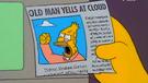 template meme old man yells at cloud vieux crie sur nuage simpsons grand pere abe simpson journal colere ronchon boomer reaction drole humour