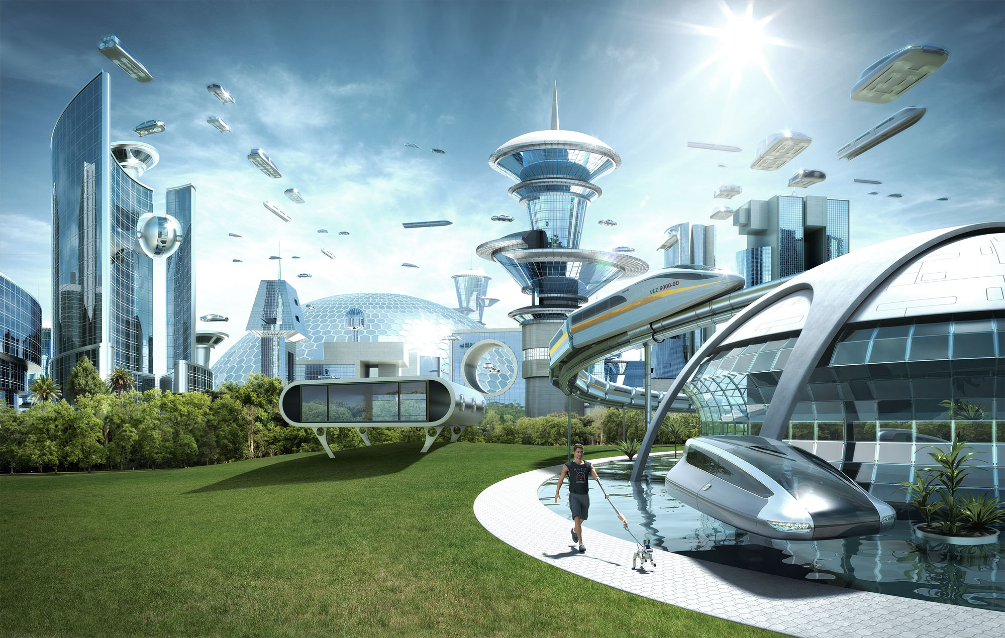 Sticker template meme futuristic utopia utopie futur ville monde parfait avenir sci fi society if si seulement paradis technologie reaction drole par risibot