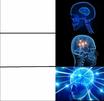 template meme galaxy brain cerveau intelligence niveaux evolution expanding brain cerveau lumineux genie idee trois etapes reaction drole