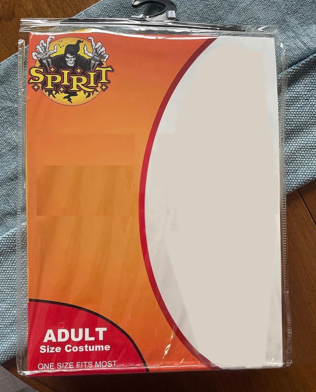 Sticker template meme spirit halloween costume deguisement adulte emballage vide carton halloween blank taille unique reaction drole humour par risibot