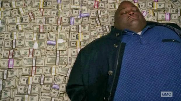 Sticker template meme huell money argent breaking bad billets riche dort sur billets fric cash gros thune baron reaction par risibot