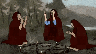 Sticker template meme gif animation shoebody summoning invocation rituel capuches rouges secte demon chant sacrifice reaction par risibot