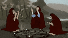 template meme gif animation shoebody summoning invocation rituel capuches rouges secte demon chant sacrifice reaction