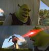 template meme shrek five minutes ane laser yeux rouges ogre dreamworks cinq minutes film jeu de yeux effrayant ane laser reaction