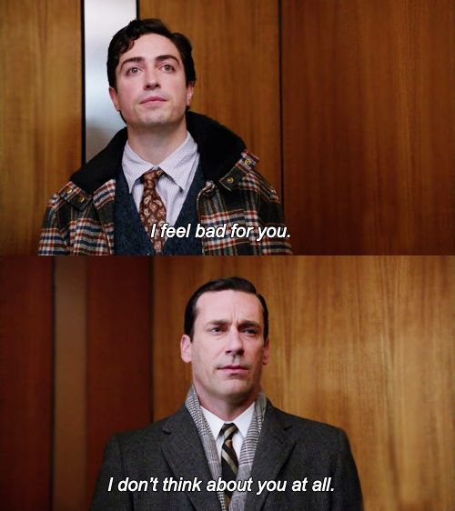 Sticker template meme mad men don draper pena je pense pas a toi indifference ex rupture desole ignore serie je m en fous pas pense reaction par risibot