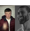 template meme average fan enjoyer giga chad gigachad vs comparaison amateur beau gosse muscle mec moyen reaction