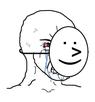template meme pretending happy hiding crying mask wojak triste faux sourire deprime cache tristesse masque bonheur