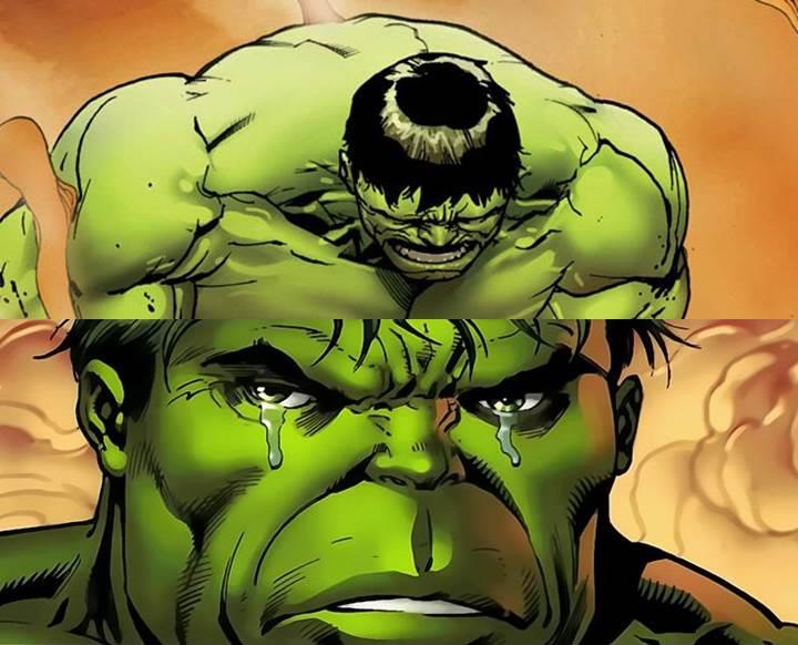Sticker template meme crying hulk hulk pleure larmes marvel vert triste colere comic chagrin avengers crying reaction par risibot