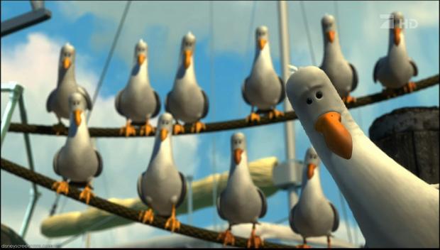 Sticker template meme nemo seagulls mine mouettes nemo a moi poisson disney perche bateau mine mine possessif seagulls mine moi par risibot