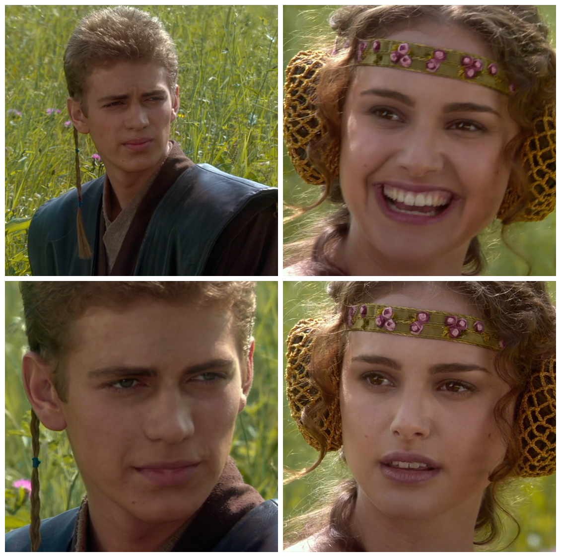 Sticker template meme anakin padme star wars jedi sourire forcee veut changer le monde pour le mieux silence star wars sourire forcee veut par risibot