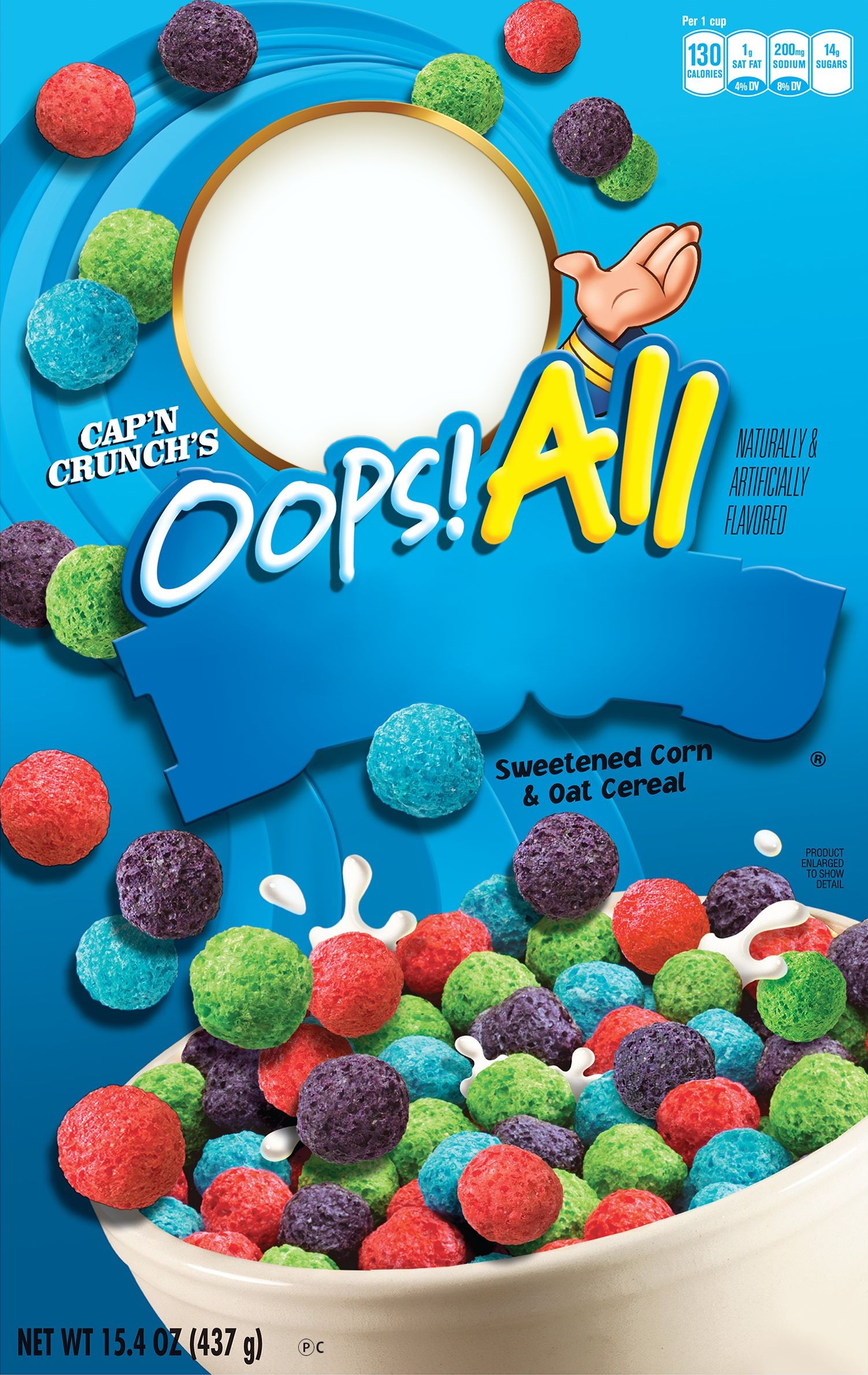 Sticker template meme oops all berries cereales boite capn crunch pas que des baies tout que des baies produit boite de cereales vide petit dejeuner personnalise emballage oops par risibot