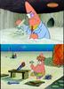 template meme patrick smart dumb patrick etoile bob eponge intelligent bete stupide malin cerveau idiot deux faces microscope patrick smart