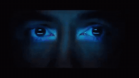 Sticker template meme gif animation jarvis iron man tony stark yeux ordinateur ia assistant robert downey regard bleu iron par risibot