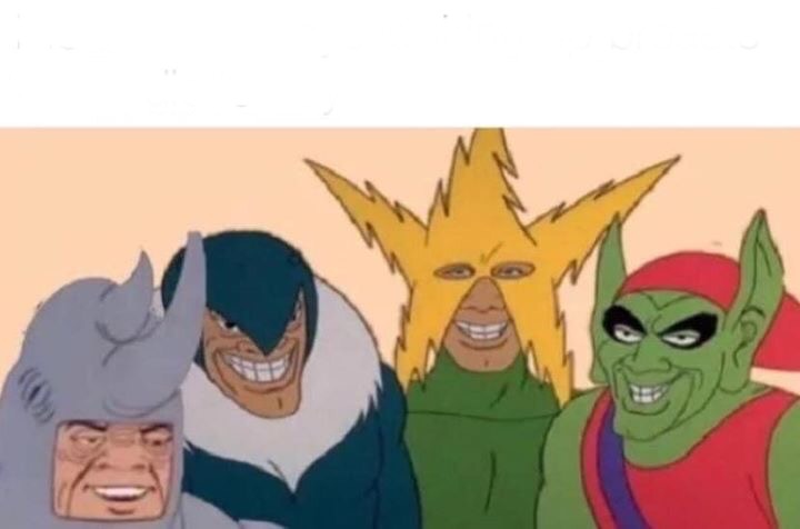 Sticker template meme me and the boys spiderman mechants copains pote potes bande mes gars vilain sortie soiree rhino boys par risibot