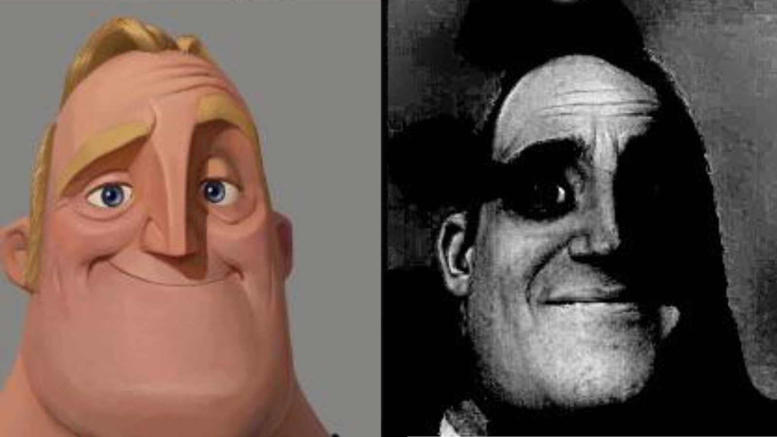 Sticker template meme traumatized mr incredible les indestructibles traumatise ombre sombre souvenir horrible choc phases evolution pixar horreur incredible par risibot