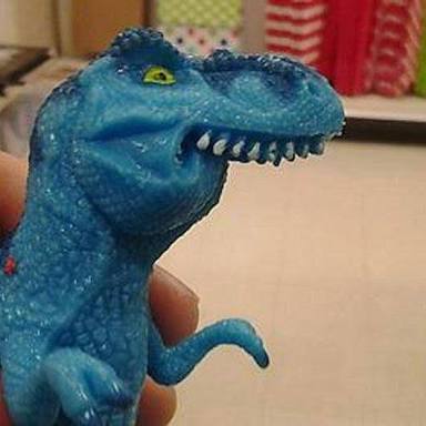 Sticker template meme f dinosaur dinosaure jouet bleu t rex rex bete figurine petit bras gentil menace mignon dinosaur par risibot