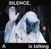 template meme silence x a y is talking silence bouge pas parle pas tais toi masque robe reponse mechante mepris ta gueule ferme la insulte silence talking