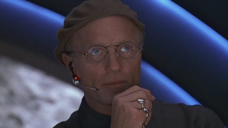 Sticker template meme truman show christof ed harris regie controle realisateur lune observe cerveau derriere film manipulation spectateur truman par risibot
