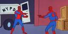 template meme spider man double spiderman pointe du doigt deux spiderman qui est qui clone double nypd accusation toi aussi dessin anime vintage spider